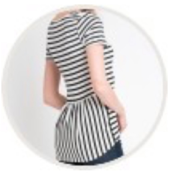 Tops - Donated - Pleated Back Striped Top Ivory S